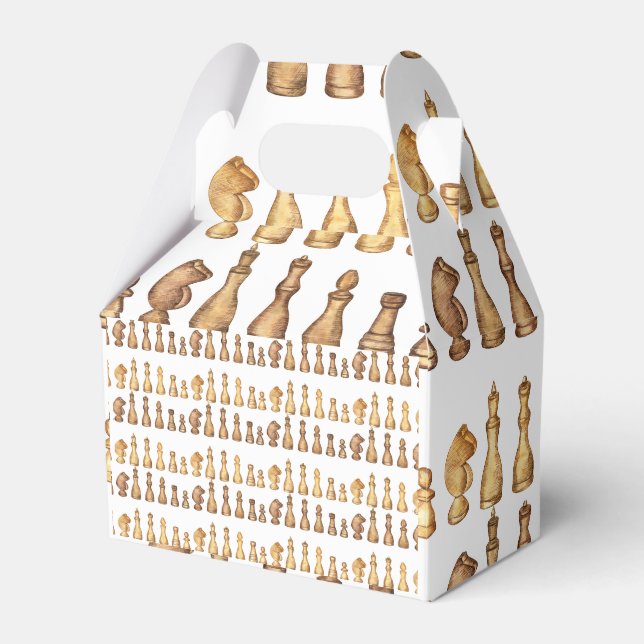 chess pattern wrapping paper favor boxes (Front Side)
