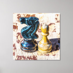 Chess Pawn and Knight - Veterans Canvas Print