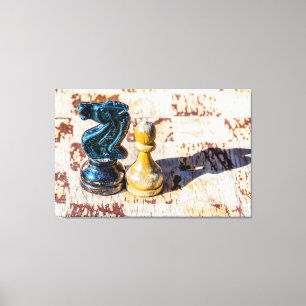 Chess Pawn and Knight - Veterans Canvas Print