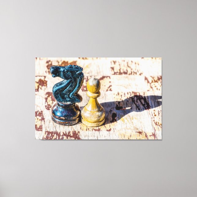 Chess Pawn and Knight - Veterans Canvas Print (Front)