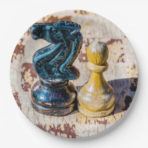 Chess Pawn and Knight - Veterans Paper Plates