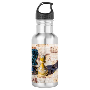 Chess Pawn and Knight - Veterans Stainless Steel Water Bottle