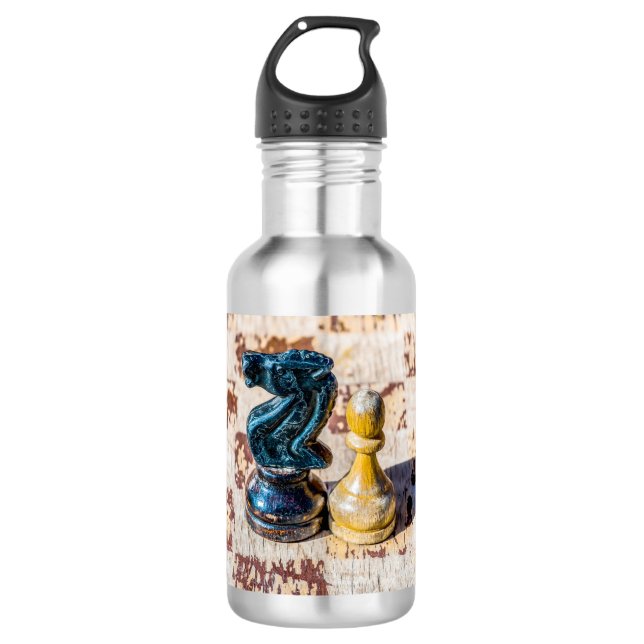 Chess Pawn and Knight - Veterans Water Bottle (Front)