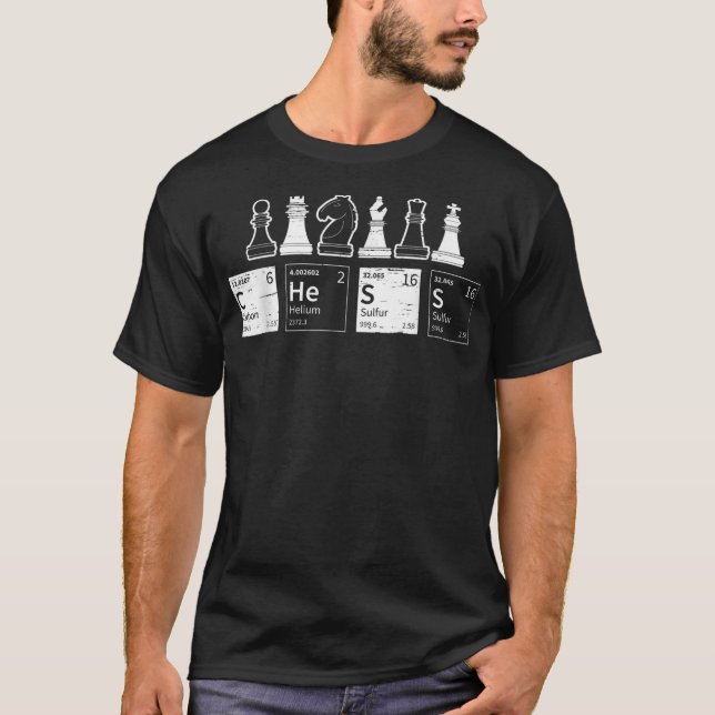 Chess Periodic Table King Knight Game Queen T-Shirt (Front)