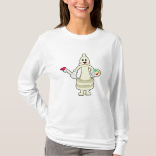 Chess piece Bishop as Painter with Brush & Colour T-Shirt