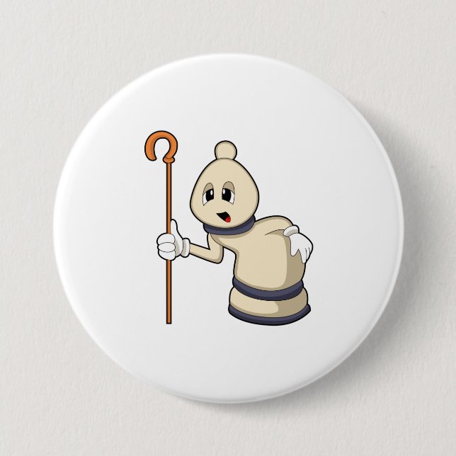 Chess piece Bishop at Chess Button (Front)