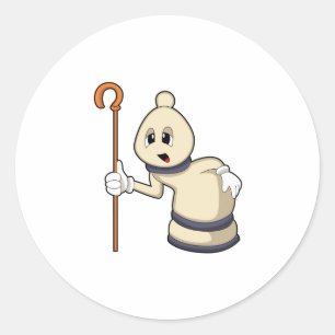 Chess piece Bishop at Chess Classic Round Sticker