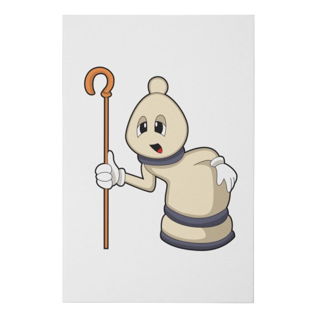 Chess piece Bishop at Chess Faux Canvas Print (Front)