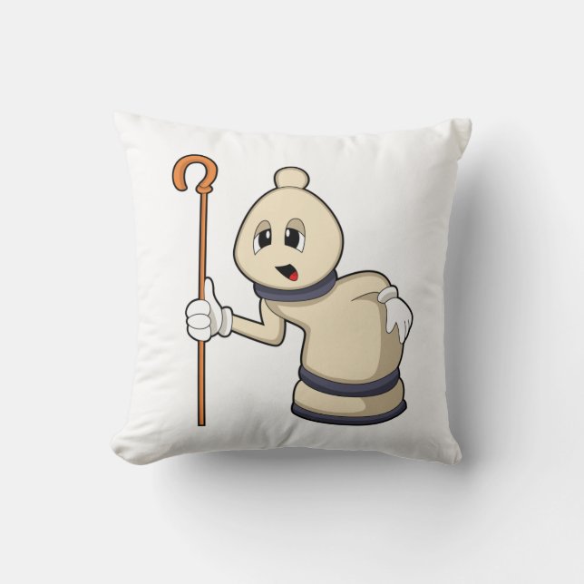 Chess piece Bishop at Chess Throw Pillow (Front)