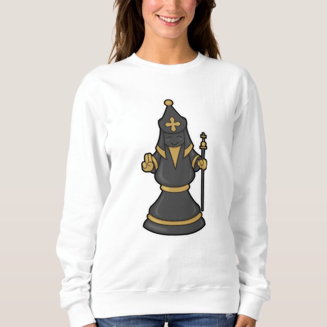 Chess piece Bishop at Chess with Staff Sweatshirt (Front)