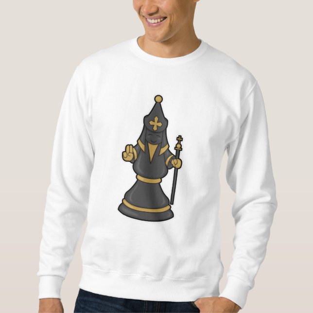 Chess piece Bishop at Chess with Staff Sweatshirt (Front)