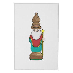 Chess piece Bishop Chess Faux Canvas Print