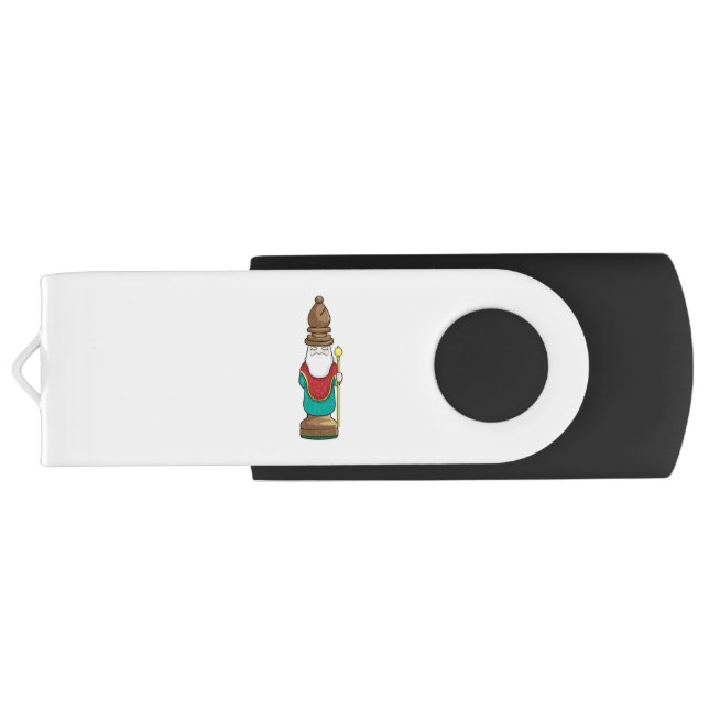 Chess piece Bishop Chess Flash Drive (Back)