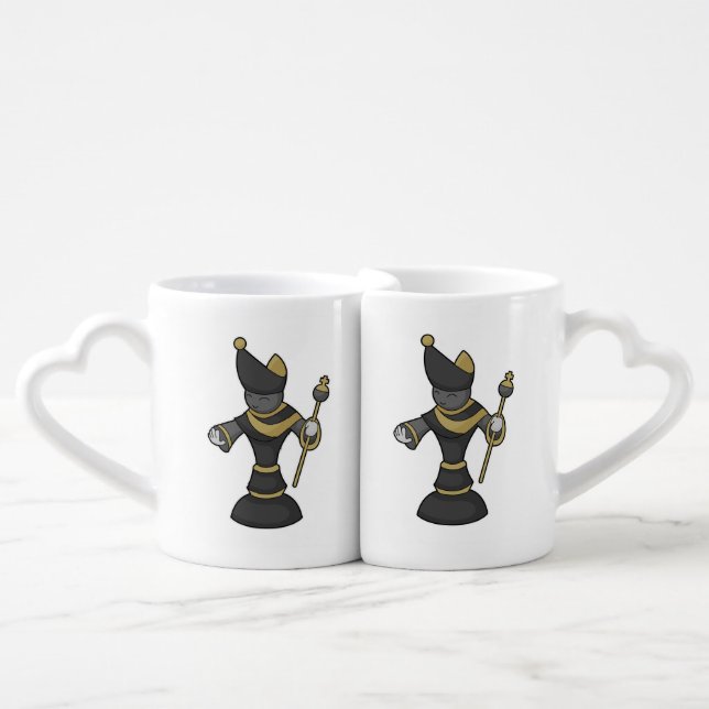 Chess piece Bishop Staff Chess Coffee Mug Set (Front Nesting)