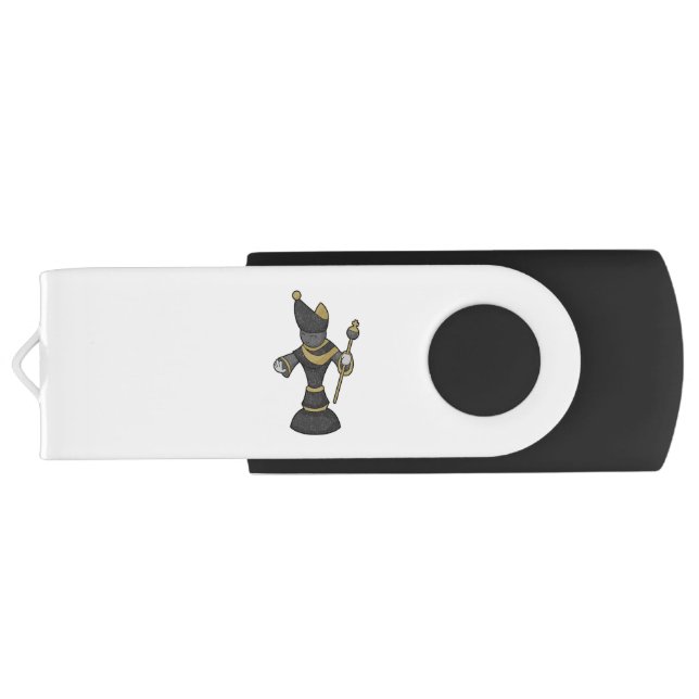 Chess piece Bishop Staff Chess Flash Drive (Back)