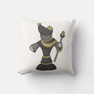 Chess piece Bishop Staff Chess Throw Pillow