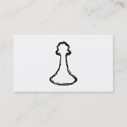 Customizable Chess Piece. Black Sketch. Business Card