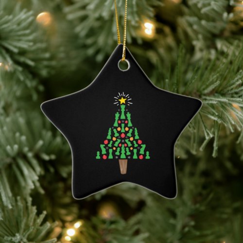 Chess Piece Christmas Tree Ceramic Ornament
