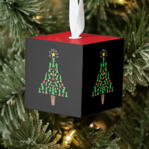 Chess Piece Christmas Tree Cube Ornament