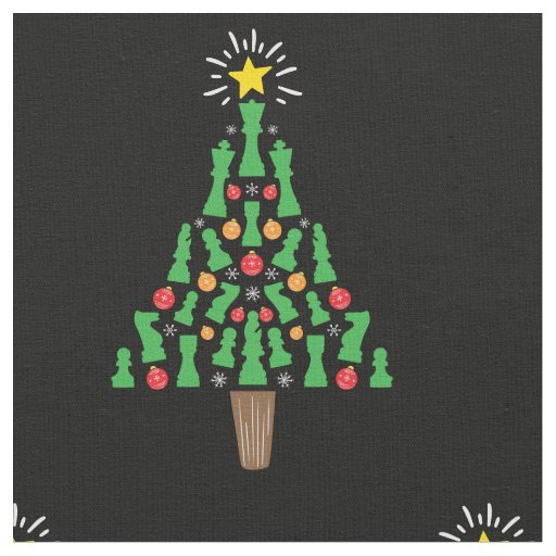 Chess Piece Christmas Tree Fabric