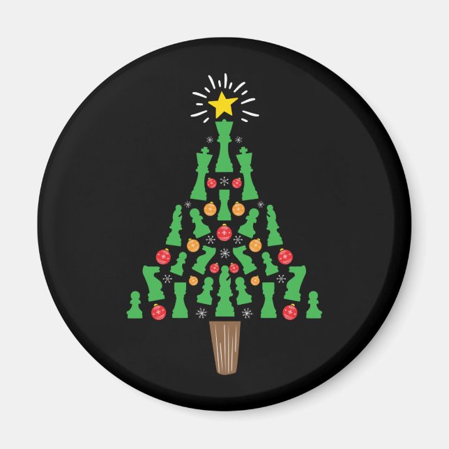 Chess Piece Christmas Tree Magnet (Front)