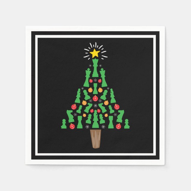 Chess Piece Christmas Tree Napkins (Front)