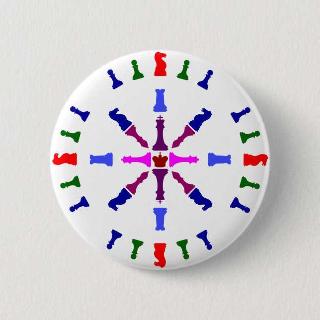Chess Piece Design Pinback Button (Front)
