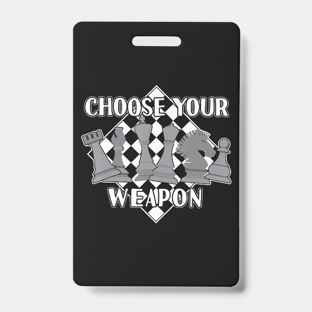 Chess Piece Game Strategy Gift A Chess Player Badge (Front)