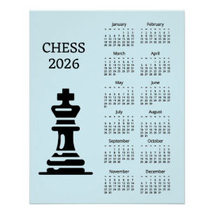 Chess Piece King 2026 Calendar Poster