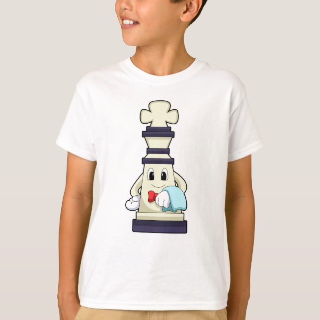 Chess piece King as Waiter with Towel T-Shirt (Front)
