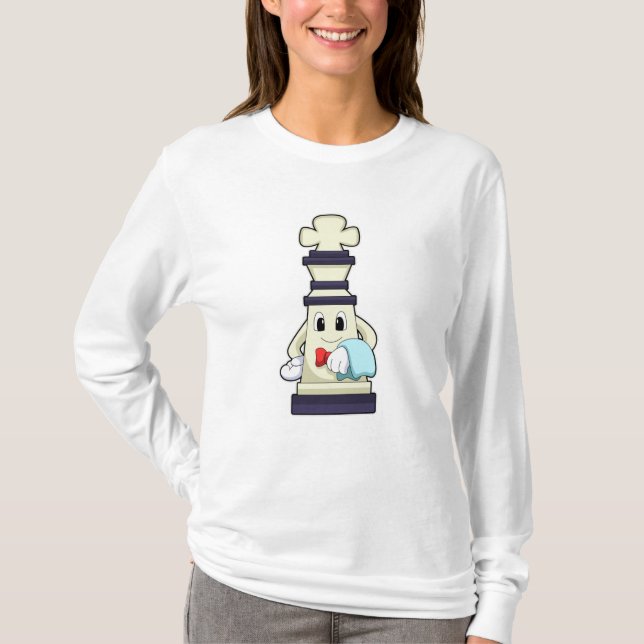 Chess piece King as Waiter with Towel T-Shirt (Front)