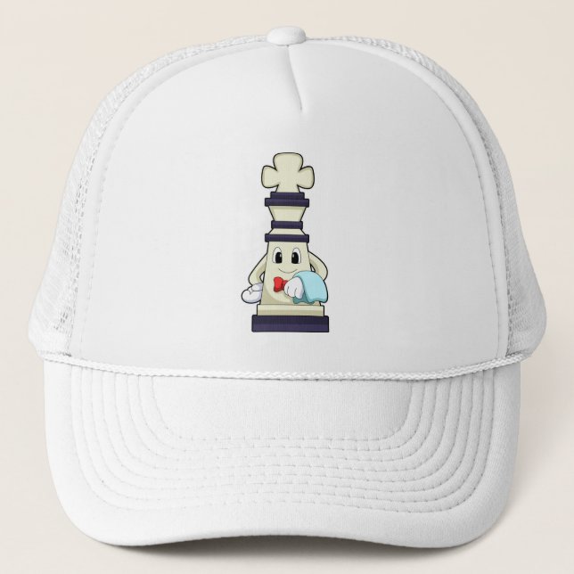 Chess piece King as Waiter with Towel Trucker Hat (Front)