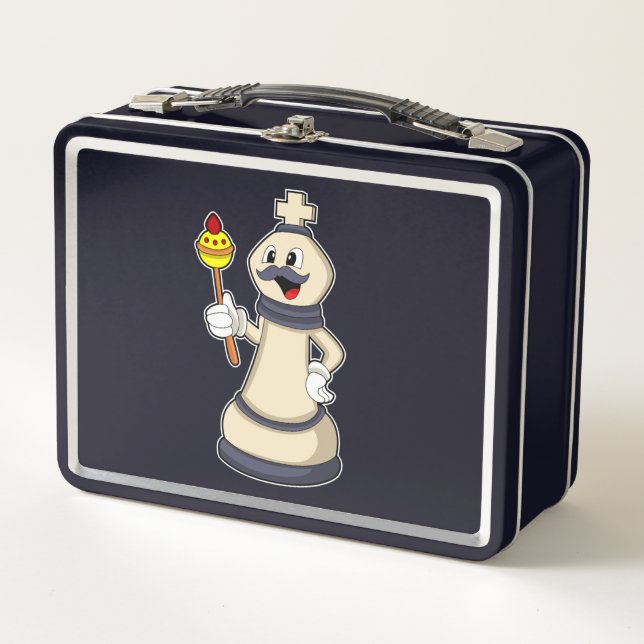 Chess piece King at Chess.PNG Metal Lunch Box (Front)