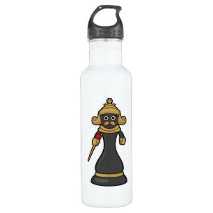 Chess piece King at Chess with Staff Stainless Steel Water Bottle