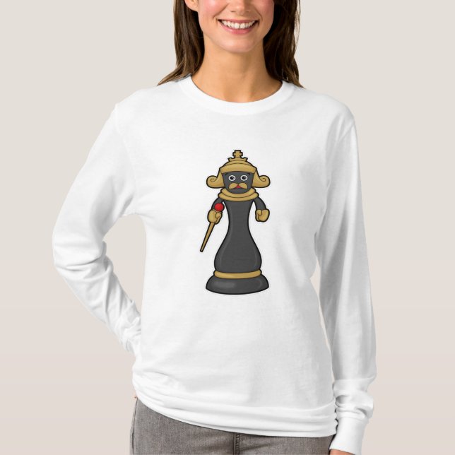 Chess piece King at Chess with Staff T-Shirt (Front)