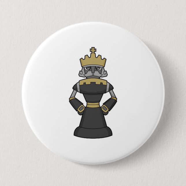 Chess piece King Crown Chess Button (Front)