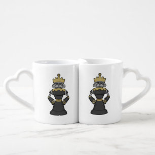 Chess piece King Crown Chess Coffee Mug Set