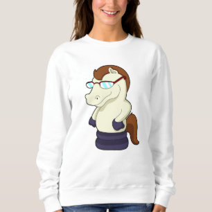Chess piece Knight as Horse with Sunglasses Sweatshirt