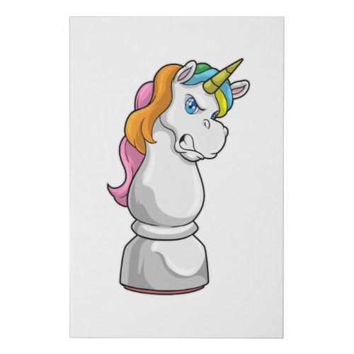 Chess Piece knight as Unicorn _ Chess Faux Canvas Print