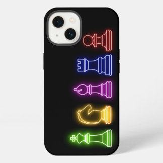 Chess Piece Neon Lights Black iPhone 13 Case