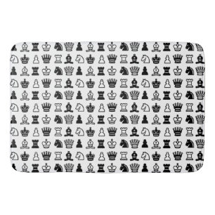 Chess Piece Pattern Bathroom Mat