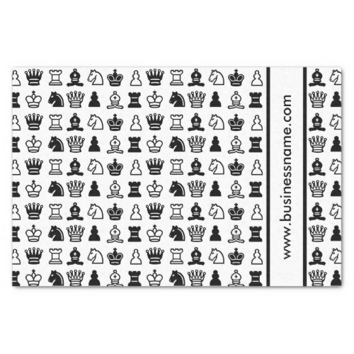 Chess Piece Pattern Custom Text Tissue Paper