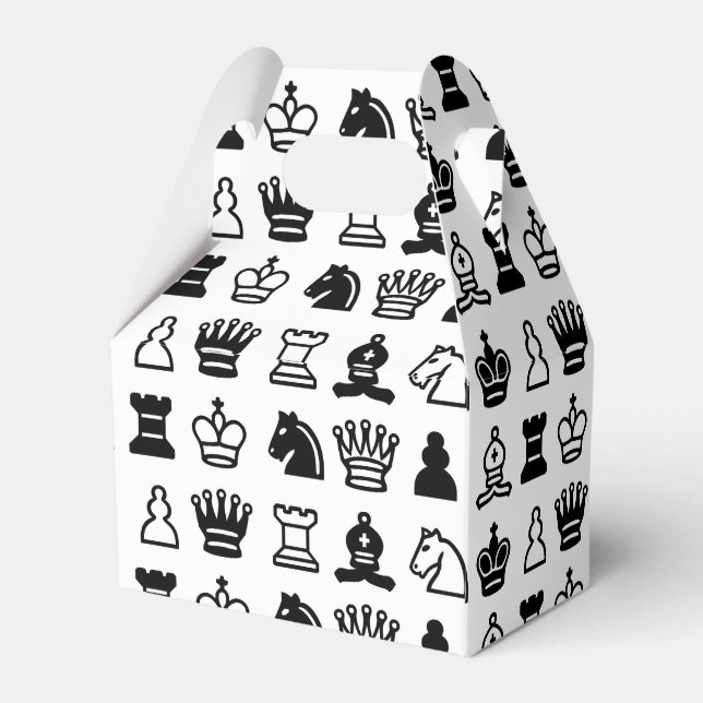 Chess Piece Pattern Favor Boxes (Back Side)