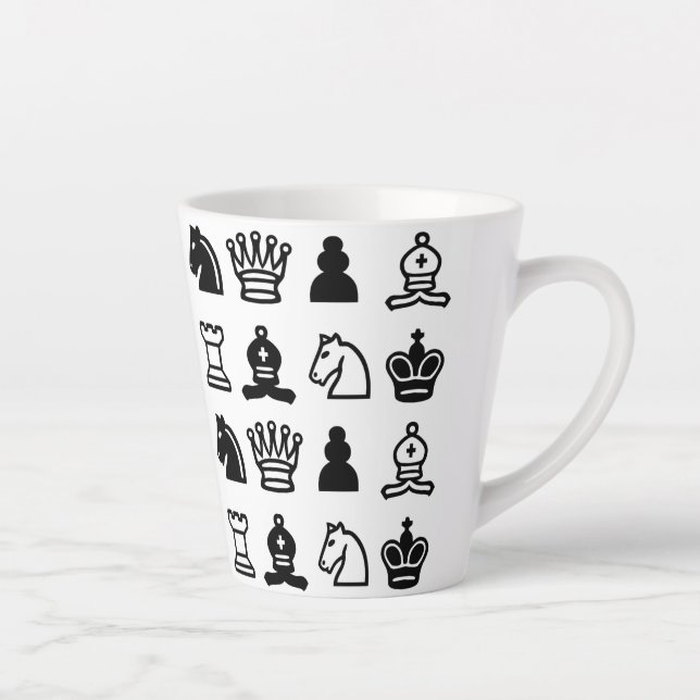 Chess Piece Pattern Latte Mug (Right)