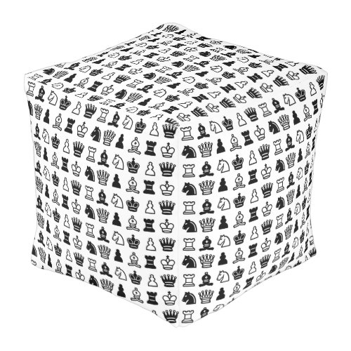 Chess Piece Pattern Pouf