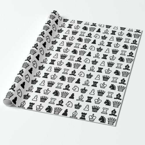 Chess Piece Pattern Wrapping Paper