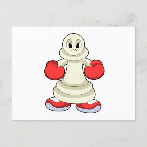 Chess piece Pawn as Boxer with Boxing gloves Postcard
