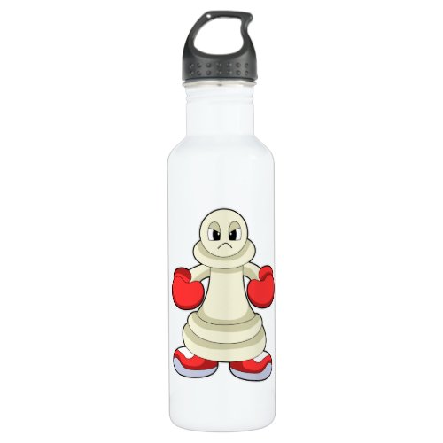 Chess piece Pawn as Boxer with Boxing gloves Stainless Steel Water Bottle