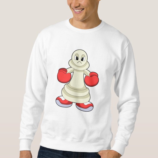 Chess piece Pawn as Boxer with Boxing gloves Sweatshirt (Front)