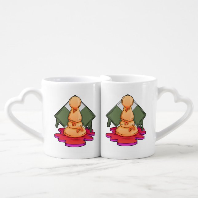 Chess piece Pawn Coffee Mug Set (Front Nesting)